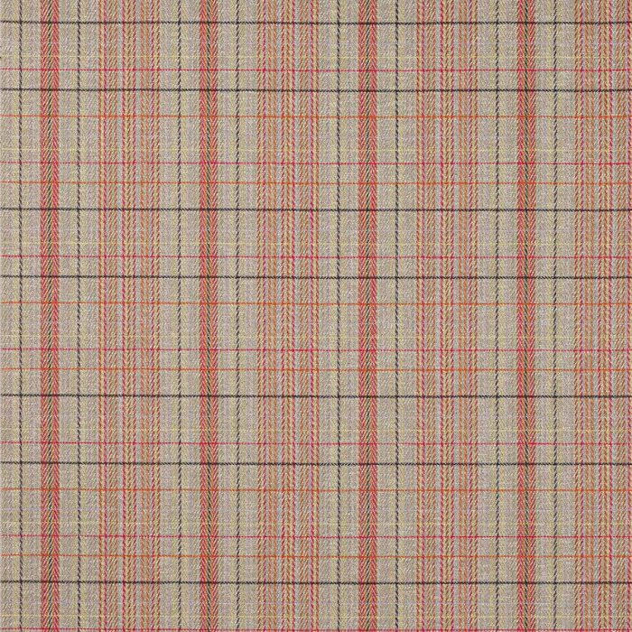 Jane Churchill Oxana Check Karostoff in Charcoal/Pink