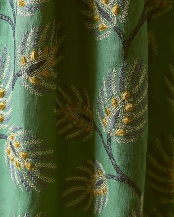 Detail von Jane Churchill Peacock Leaf in Green