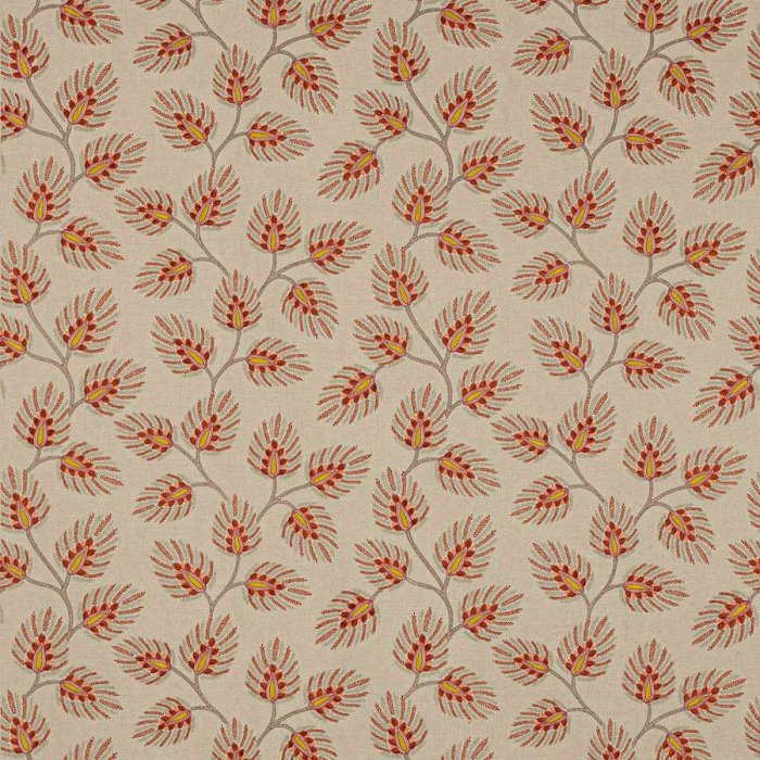 Jane Churchill Peacock Leaf Stoff in Terracotta