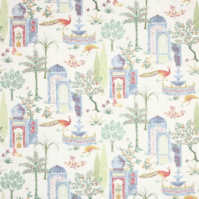 Persian Grove Red/Blue – Stoff von Jane Churchill