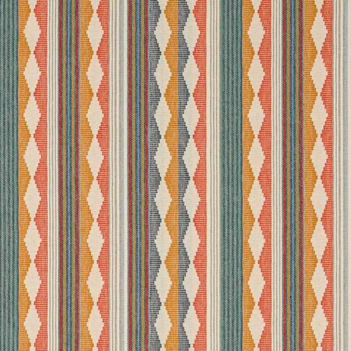 Ravi Stripe Indigo/Multi – Stoff von Jane Churchill