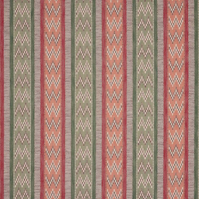 Jane Churchill Rivina Stripe Streifenstoff in Red/Green
