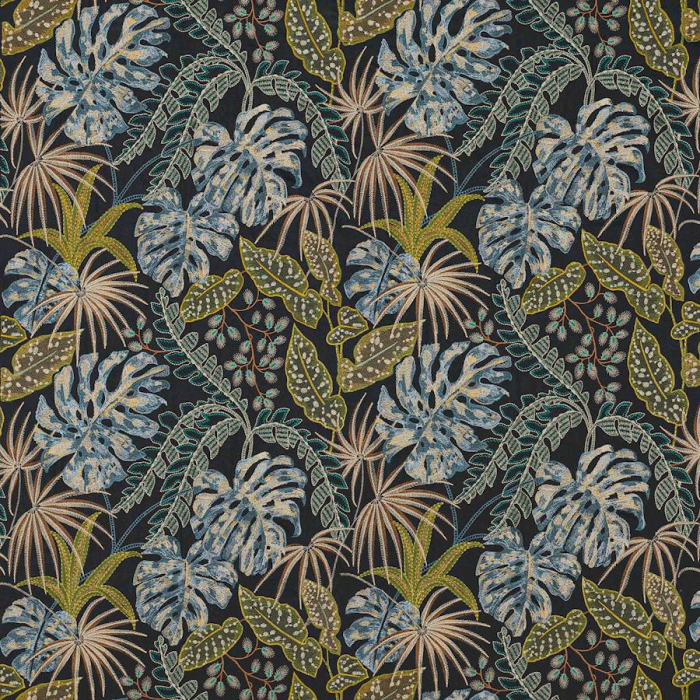 Jane Churchill Rousseau Stoff in Indigo/Green