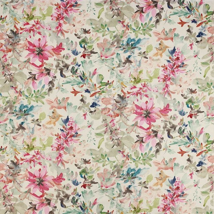 Jane Churchill Sibella Stoff in Pink/Green