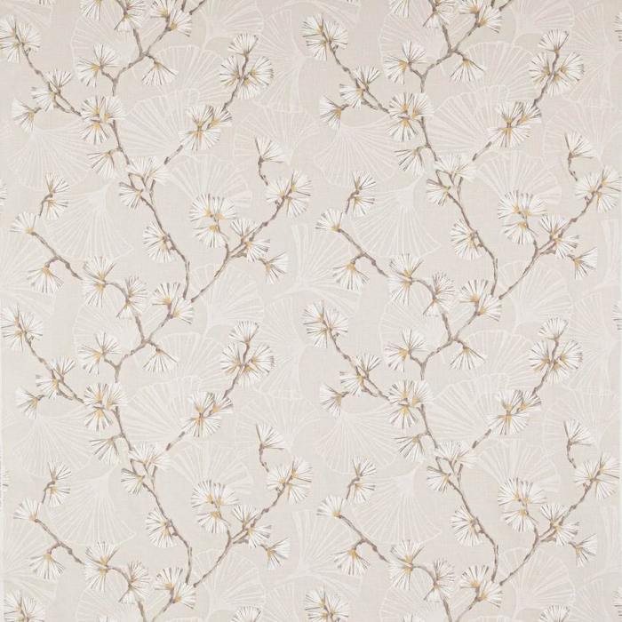 Jane Churchill Snow Flower Leinenstoff in Natural mit Alpenblüten
