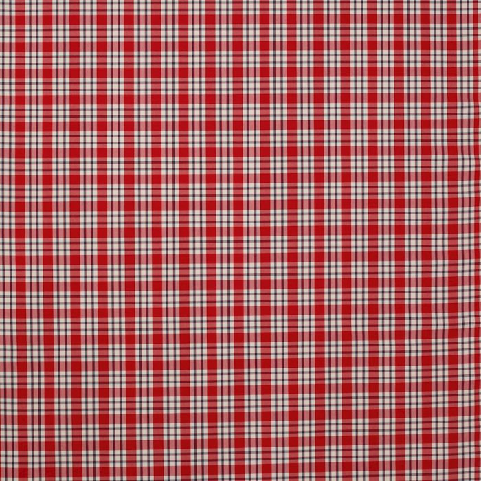 Jane Churchill Talla Check Karostoff in Red/Navy