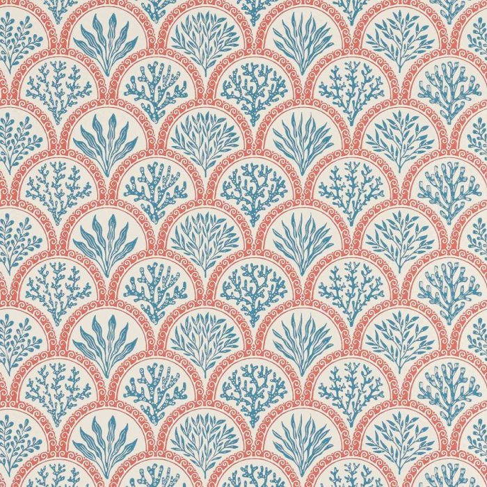 Coralli Tapete von Jane Churchill in Red/Indigo