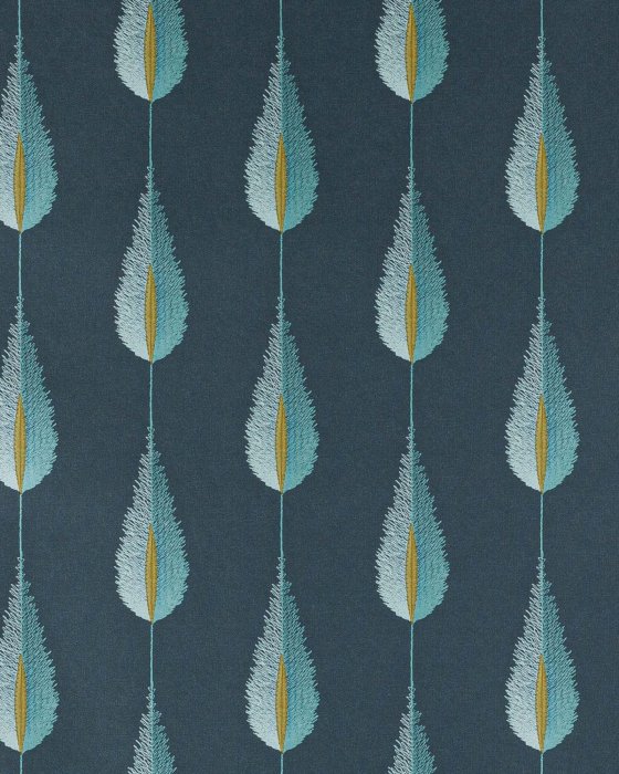 Plato Peacock – Tapete von Jane Churchill