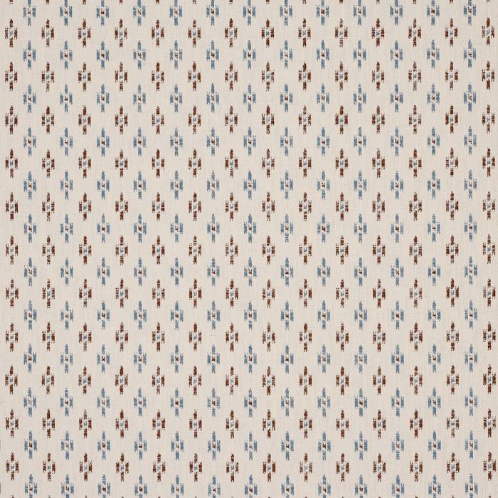 Jane Churchill Tia Stoff in Blue/Sienna