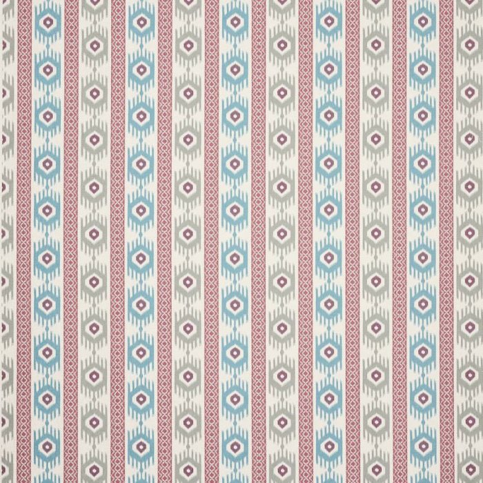Jane Churchill Torrin Ikat-Stoff in Teal/Red