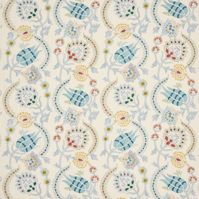 Jane Churchill Zaviera Stoff in Blue