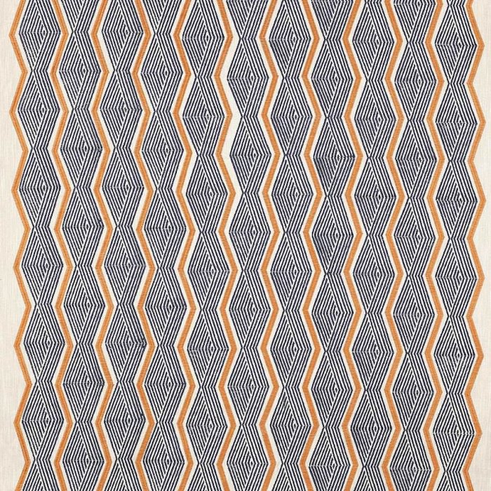 Zhiri Indigo/Orange – Stoff von Jane Churchill