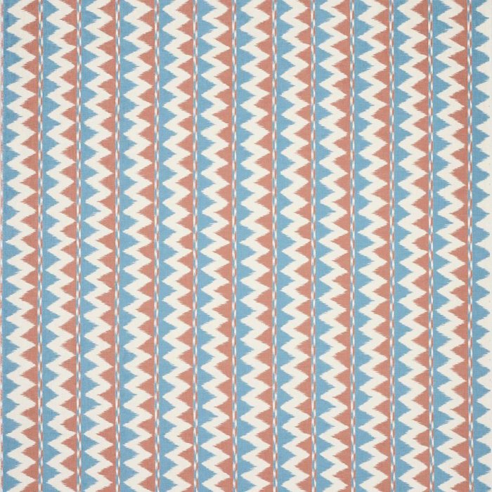 Jane Churchill Zuri Stoff in Tomato/Blue