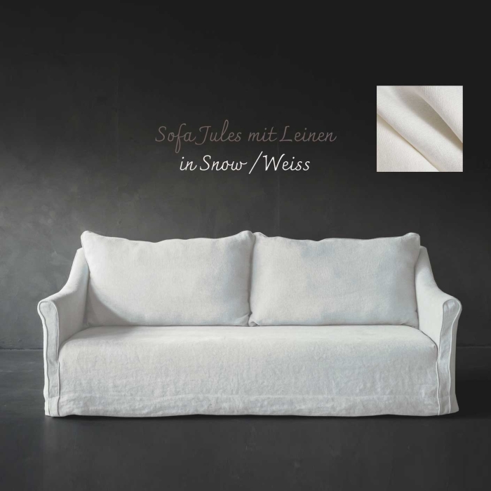 Sofa Jules mit Husse aus belgischem Leinen