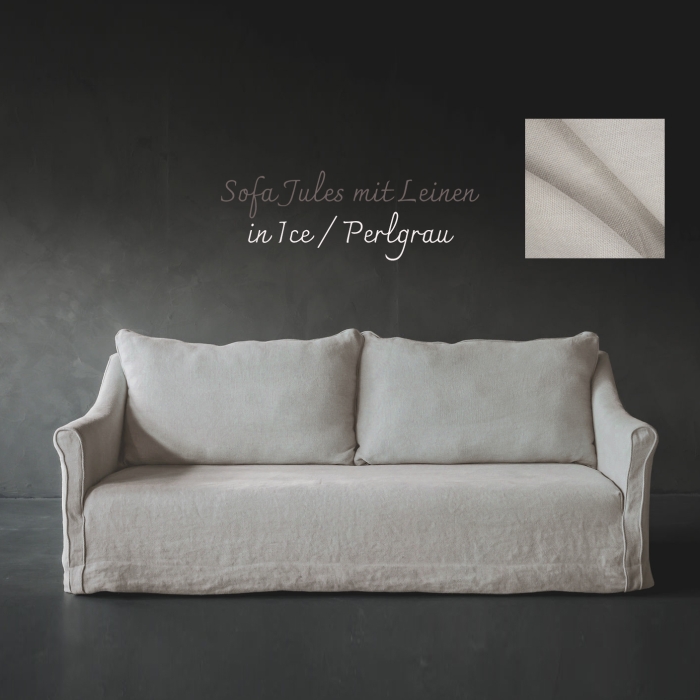 Sofa Jules mit Husse aus belgischem Leinen