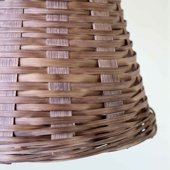 kleine Deckenleuchte aus Rattangeflecht