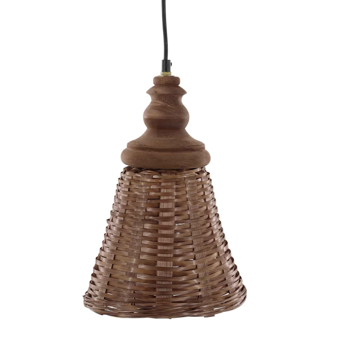 kleine Deckenleuchte aus Rattangeflecht