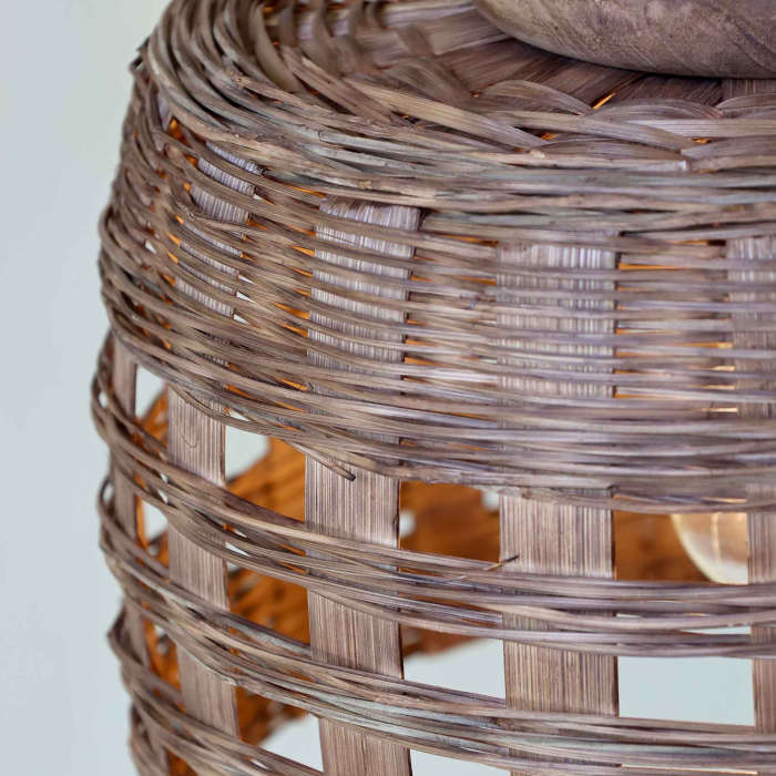 Deckenleuchte aus Rattangeflecht