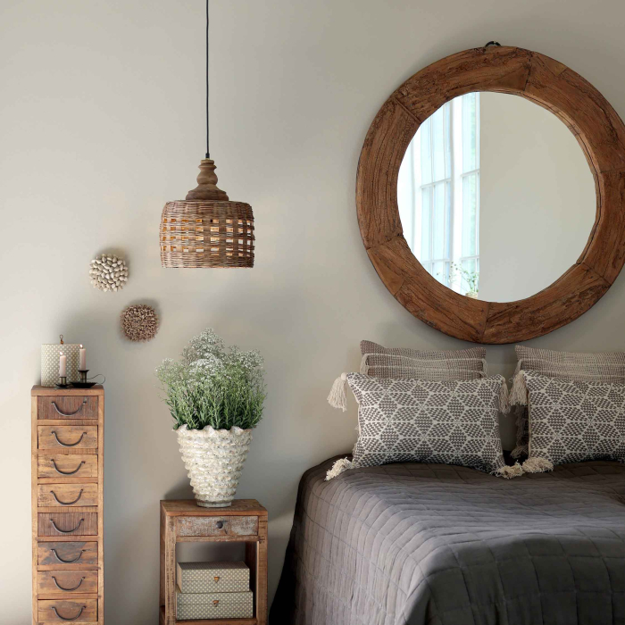 Deckenleuchte aus Rattangeflecht