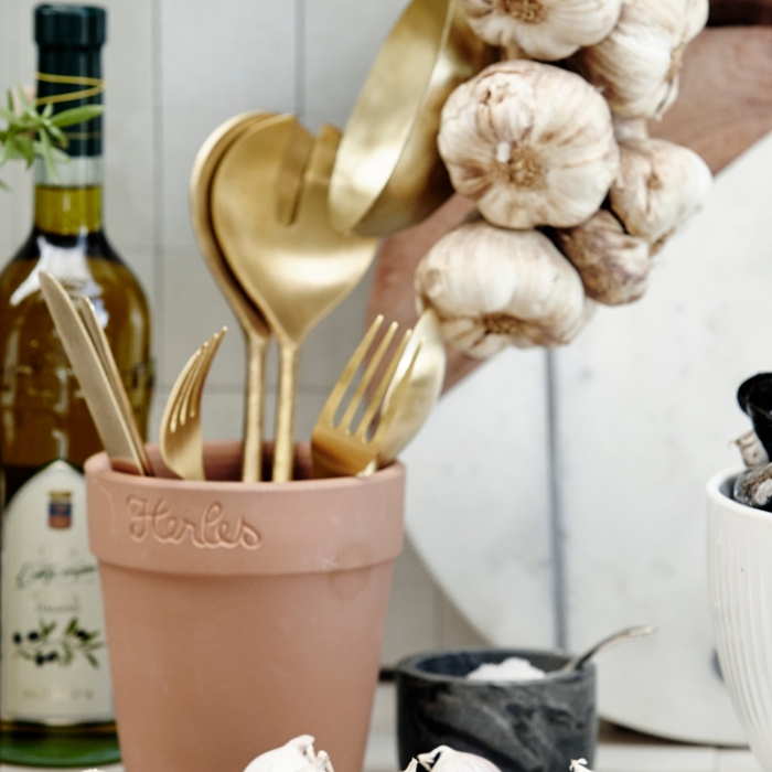 Carling Salatbesteck in Gold aus Messing