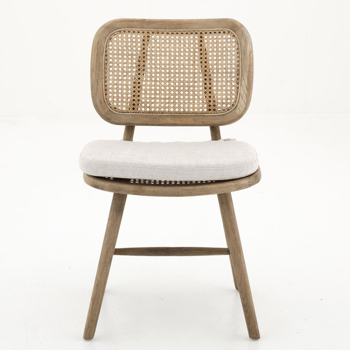Stuhl Lynn aus Eiche und Rattan