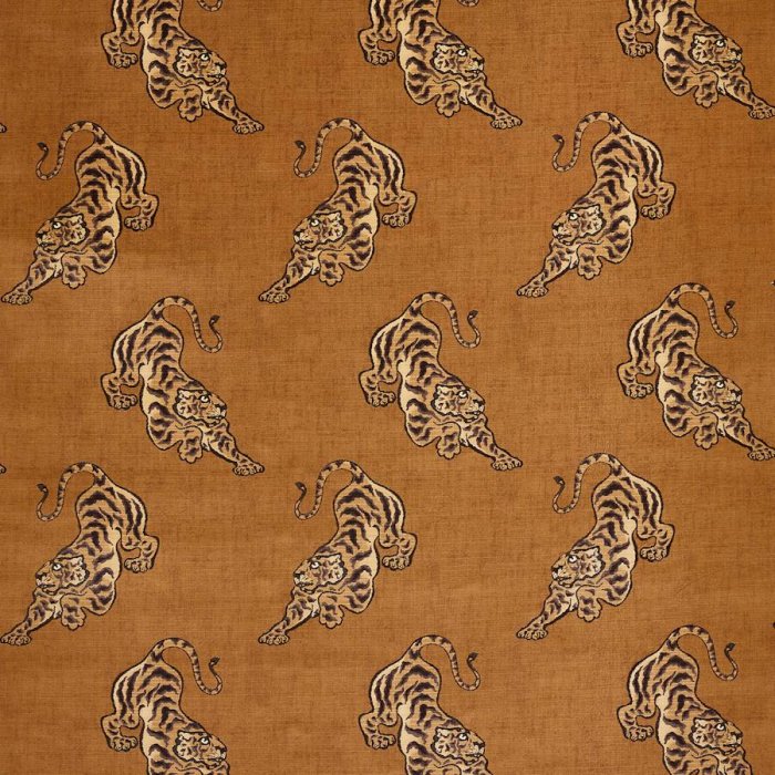 Manuel Canovas Bagan Velours Samtstoff in Camel
