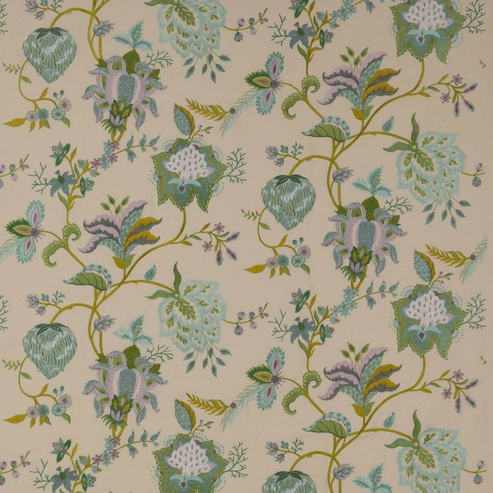 Manuel Canovas Beauregard Leinenstoff in Absinthe/Turquoise