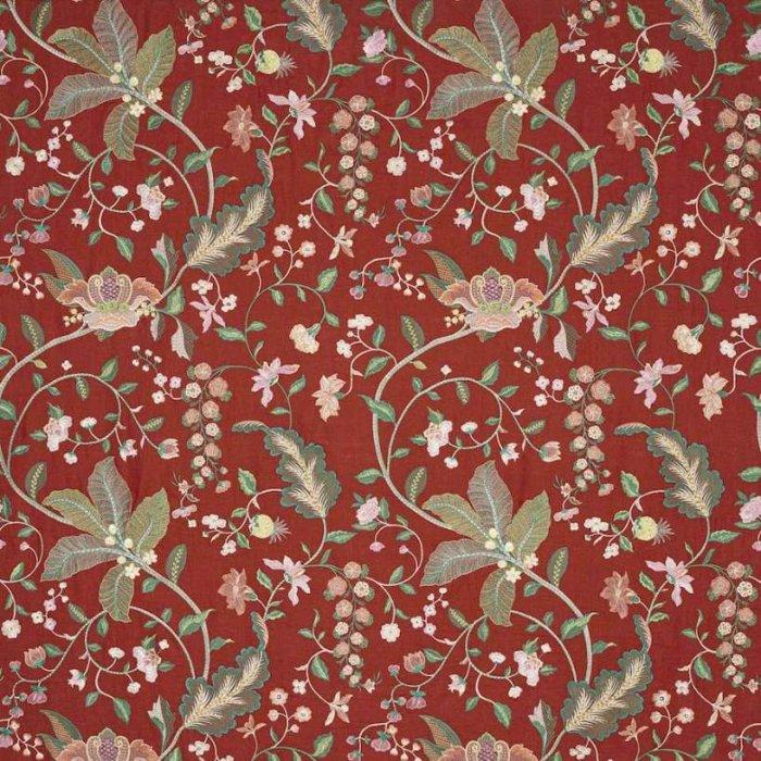 Manuel Canovas Jalore Leinenstoff in Rouge de Chine