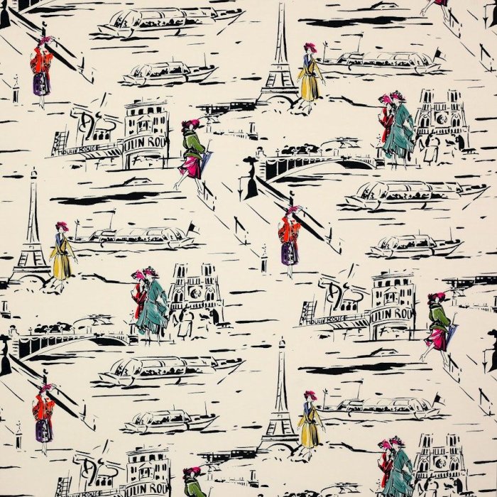 La Parisienne Noir et Blanc – Stoff von Manuel Canovas