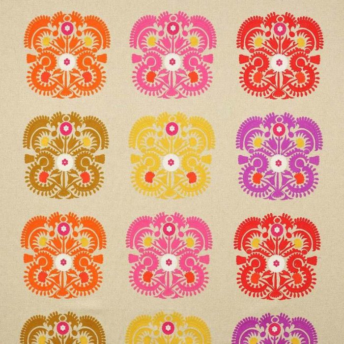 Manuel Canovas Mona Leinenstoff in Rose Indien