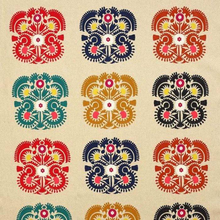 Manuel Canovas Mona Leinenstoff in Terracotta