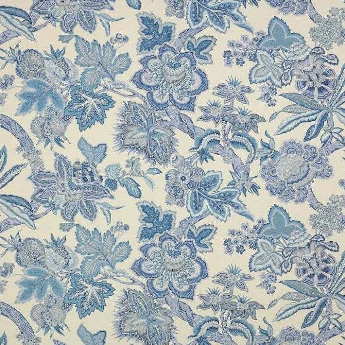Manuel Canovas Mysore Leinenstoff in Saphir