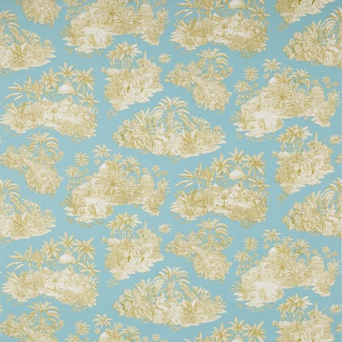 Manuel Canovas Pondichery Stoff in Aigue Marine