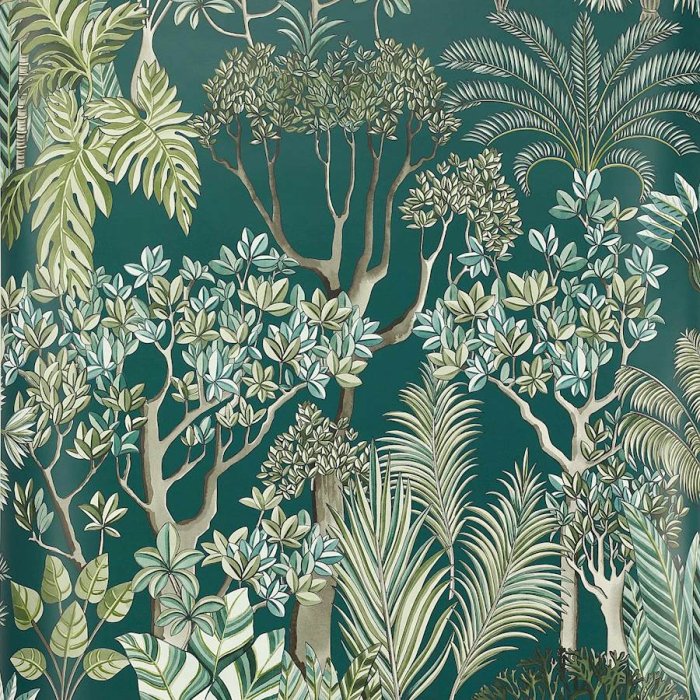 Morny Tapete von Manuel Canovas in Bleu Canard
