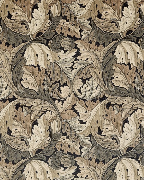 Acanthus Velvet Charcoal/Grey – Stoff von Morris & Co.