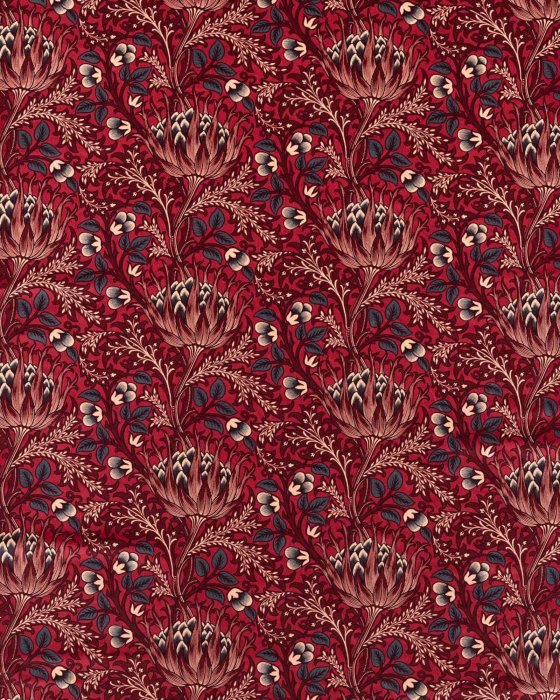Artichoke Velvet Barbed Berry – Stoff von Morris & Co.