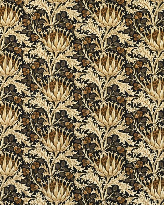 Artichoke Velvet Midnight/Pearwood – Stoff von Morris & Co.