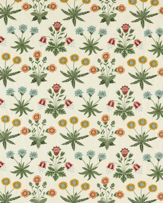 Daisy Embroidery Cream/Multi – Stoff von Morris & Co.