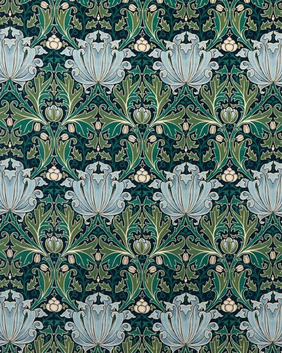 Helena Velvet Indigo/Boughs – Stoff von Morris & Co.