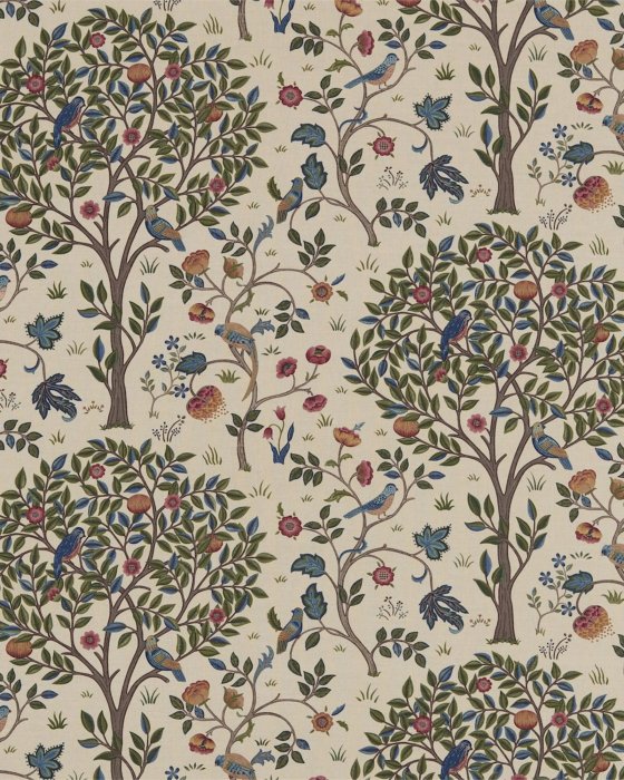 Kelmscott Tree Woad/Wine – Stoff von Morris & Co.