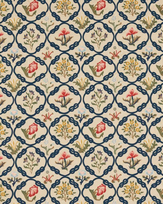 May's Coverlet Indigo/Rose – Stoff von Morris & Co.