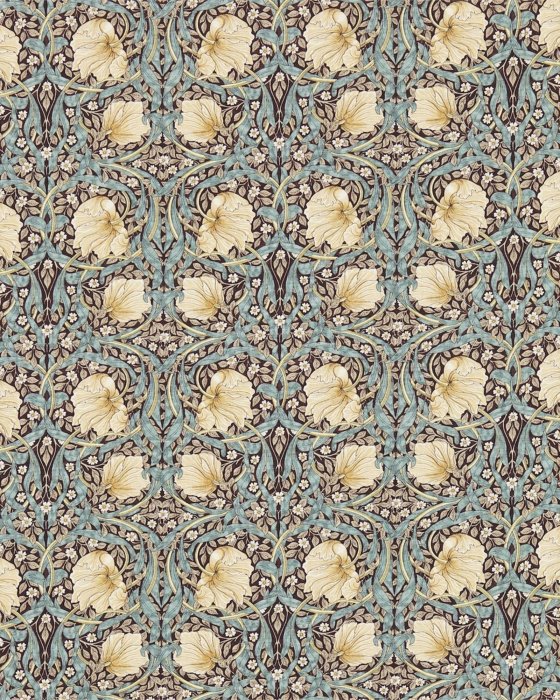 Pimpernel Bullrush/Slate – Stoff von Morris & Co.