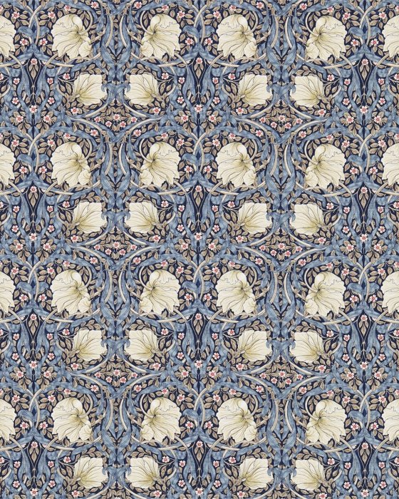 Pimpernel Indigo/Hemp – Stoff von Morris & Co.