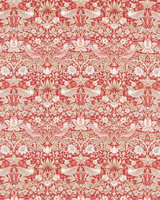 Simply Strawberry Thief Indian Red – Stoff von Morris & Co.