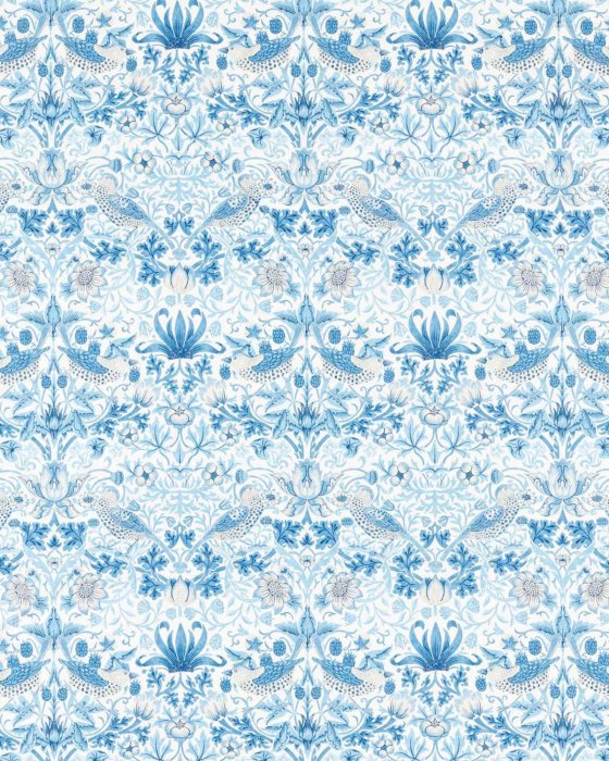 Simply Strawberry Thief Woad – Stoff von Morris & Co.