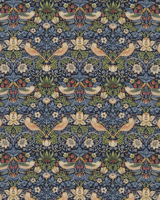 Strawberry Thief Indigo/Mineral – Stoff von Morris & Co.