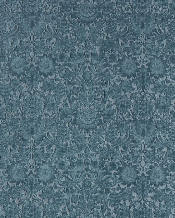 Sunflower Caffoy Velvet Webbs Blue – Stoff von Morris & Co.