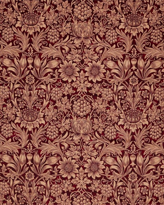 Sunflower Velvet Kermes/Birch – Stoff von Morris & Co.