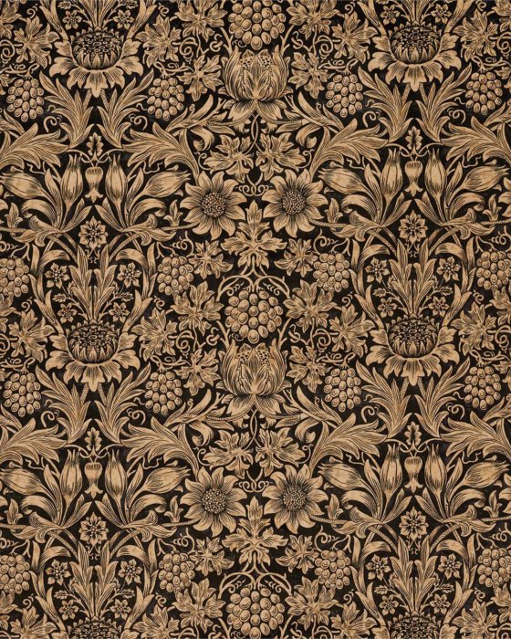 Sunflower Velvet Maple/Lichen – Stoff von Morris & Co.