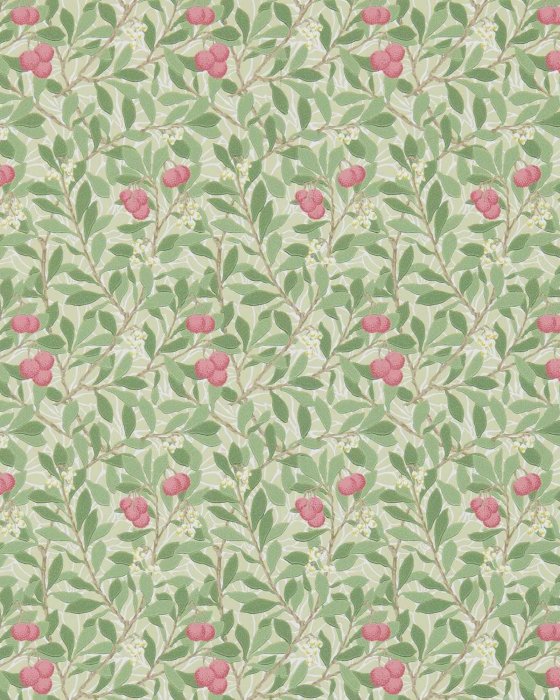 Arbutus Olive/Pink – Tapete von Morris & Co.
